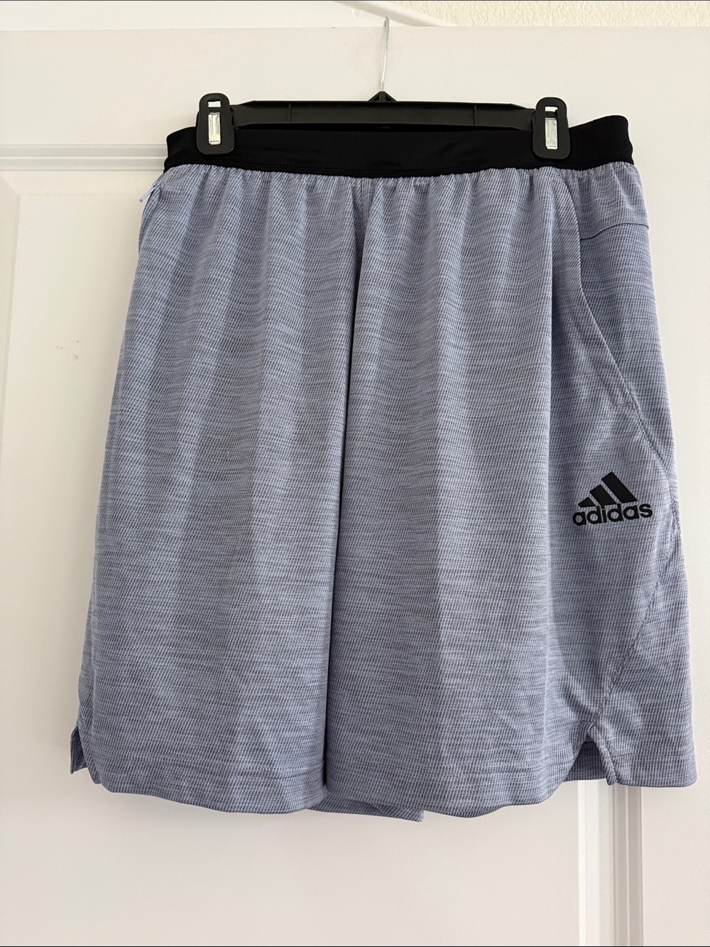 adidas Men’s Light Blue Athletic Shorts with Black Waistband